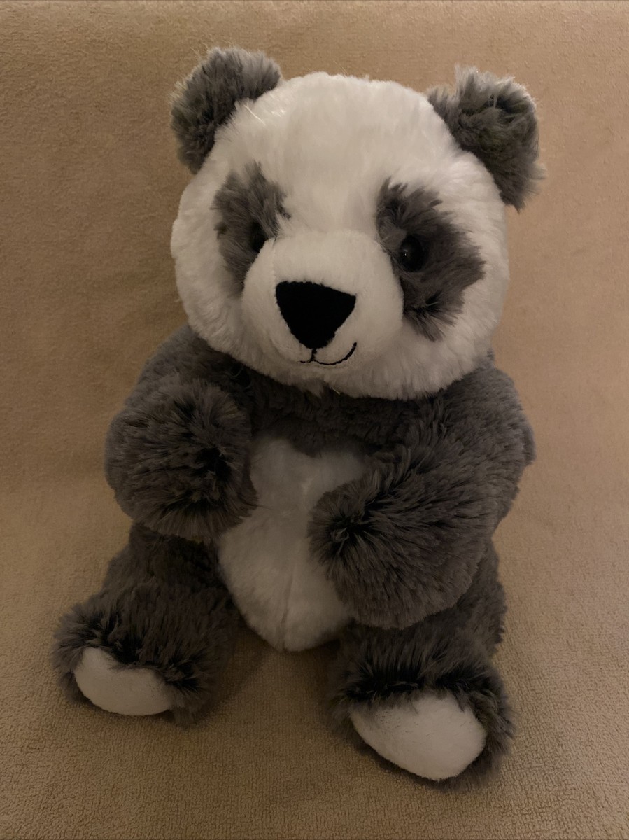 HugFun Gray White Panda Bear Plush Stuffed Animal 12
