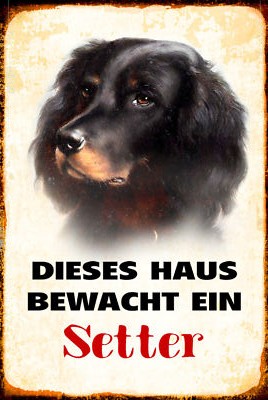 Holzschild 18x12 Hund dieses Haus bewacht ein Setter Wand Deko Bar Kneipe Sammle