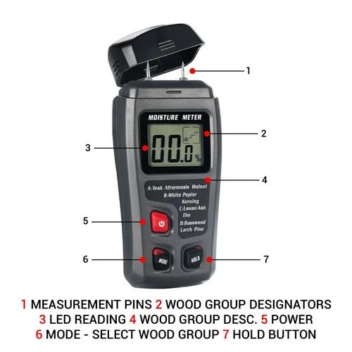 Wood Digital LCD Moisture Meter Detector Tester Wood Firewood Paper Cardboard - Picture 5 of 8