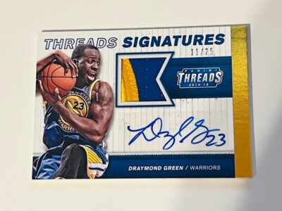 Draymond Green Auto Patch /25 logo 2014-15 Threads Signatures GAME WORN jersey