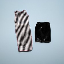 Genuine Curvy Barbie Tails Black  White Shirt, Shiny Black Skirt Outfit Dress