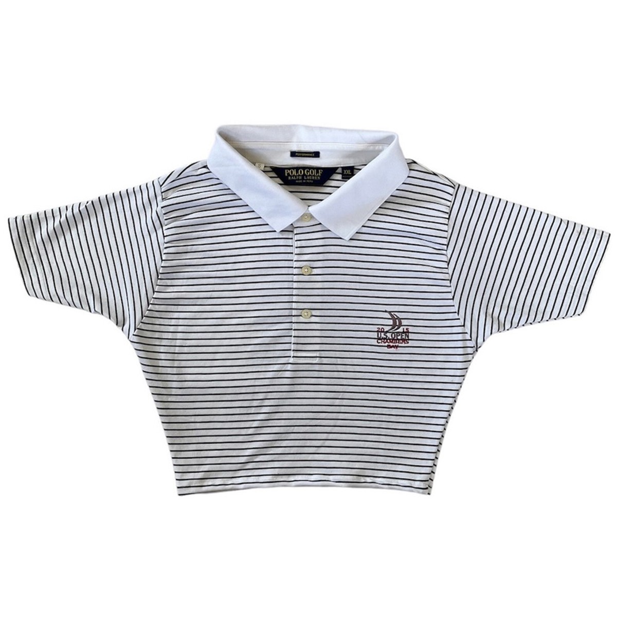 Vintage Polo Crop Top Ralph Lauren Reworked Branded Shirt White