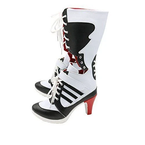 DC Comics Suicide Squad Harley Quinn Cosplay Boots Wig Shoes COS Costume Hot - Image 3 of 4