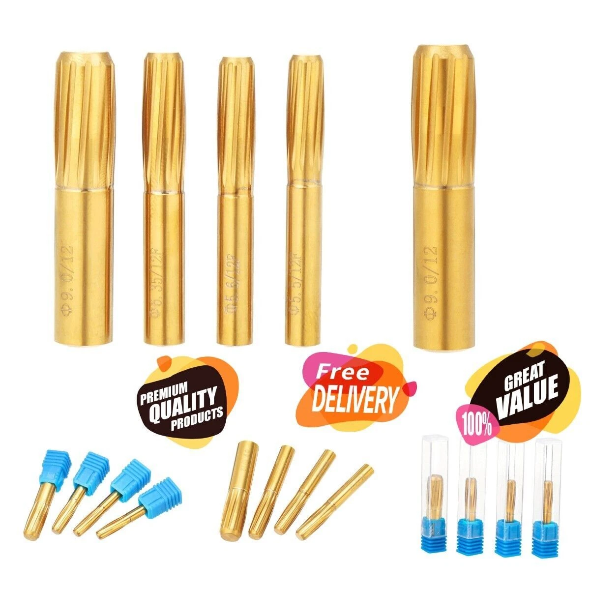 Rifling Button 12 Flutes Hard Alloy Chamber Helical Reamer Break Tool 5.5 9.0mm