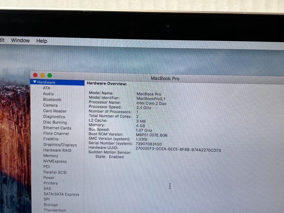 Apple MacBook Pro A1286 Late 2008 15" Core 2 Duo 4GB 120GB SSD El Capitan Laptop - Image 3 of 4