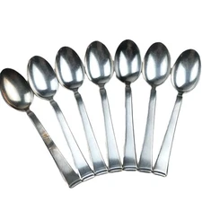 Set of 7 WMF Cromargan 90 Silverplate Five O' Clock Teaspoons - FACEON Flatware