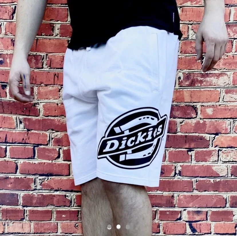 Dickies White Shorts Men s Small Summer Shorts Retro 90s Spellout Printed Logo