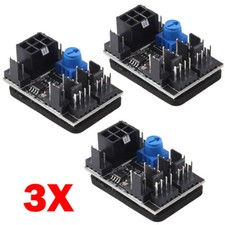 3x 3-Pin 4-Pin Fan Adapter For PWM PC Case Cooling Fan Hub 8-Way Splitter 12V