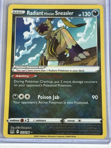 Radiant Hisuian Sneasler 123/196 Radiant Rare Pokemon Lost Origin NM