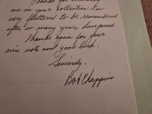Hand-Written And Signed Letter From Bob Chappius; Michigan - Picture 2 of 2