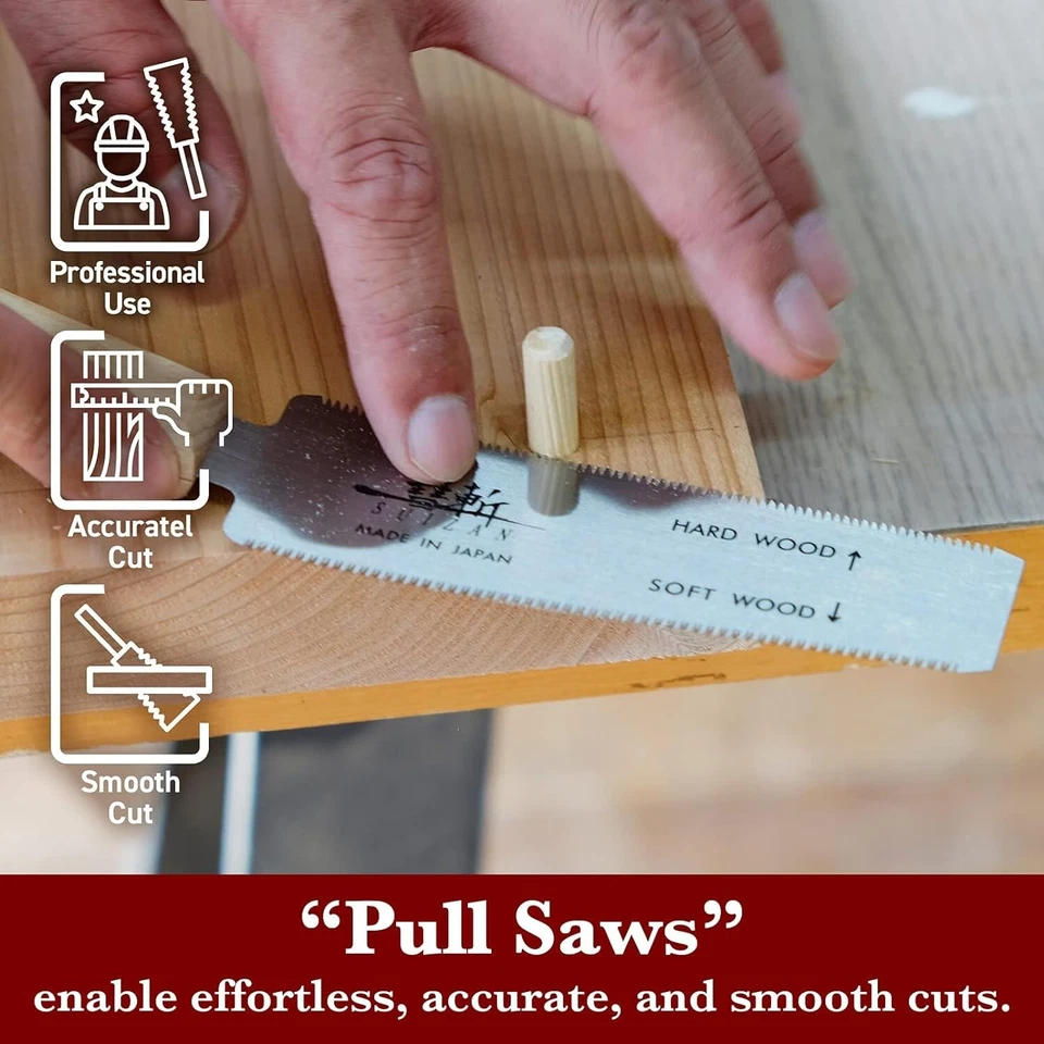 Sierra de corte al ras japonesa SUIZAN sierra de mano de 5 pulgadas para madera dura y madera blanda Foto 3 de 4