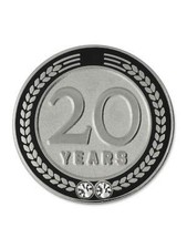 PinMart's 20 Years of Service Award Employee Recognition Gift Lapel Pin - Black