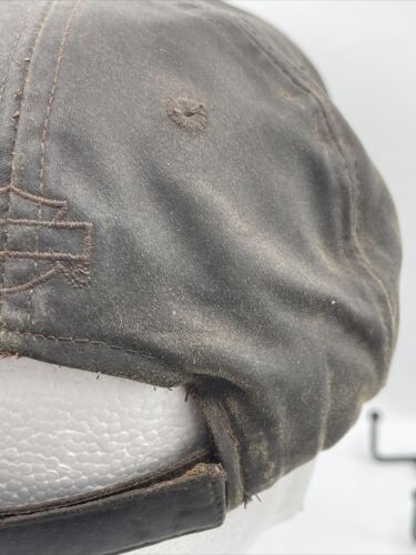 Rare Screamin Eagle Harley Davidson Leather Hat Cap Motorcycle Riding Distressed - Picture 11 of 24