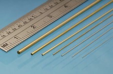BW045 (BR1M) PACK OF 10 PIECES BRASS ROD / WIRE 0.45mm x 305mm ALBION ALLOYS