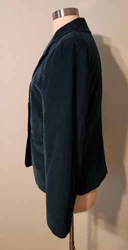 NWT L.L. Bean Signature Spruce Green Stretch Corduroy 3 Button Blazer Size 14 - Picture 3 of 9