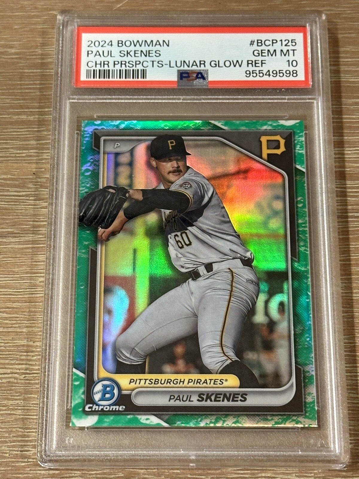 2024 Bowman Chrome Pros. Lunar Glow Refractor #BCP-125 Paul Skenes (RC) PSA 10