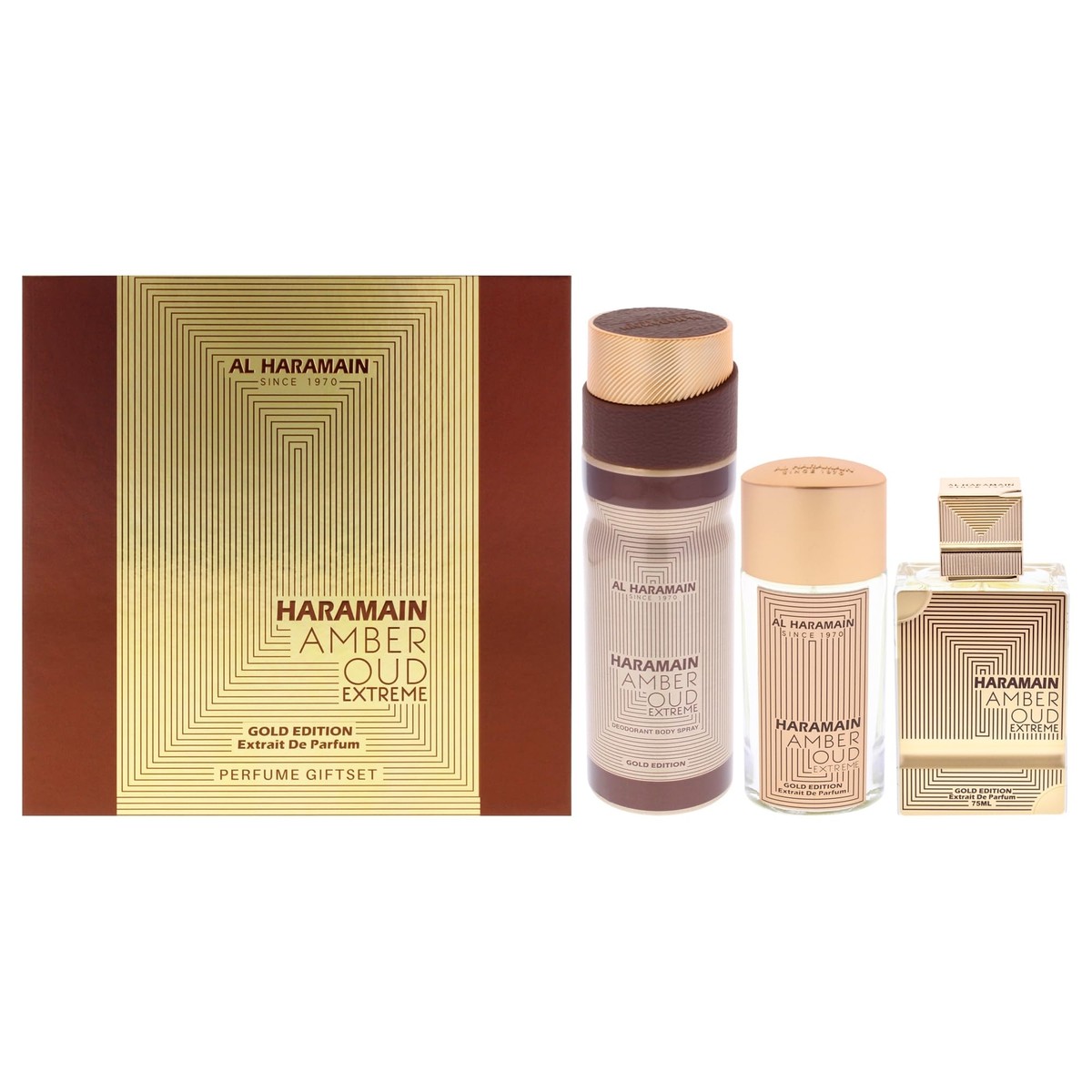 Al Haramain Amber Oud Gold Edition Extreme 3 Pc Gift Set - Unisex