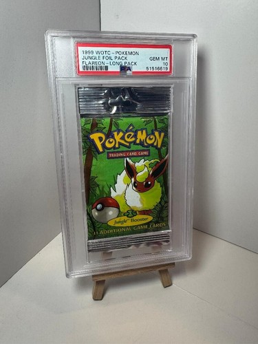 1999 WOTC JUNGLE PACK PSA 10 FLAREON LONG PACK RARE NOT FOLDED SEAL
