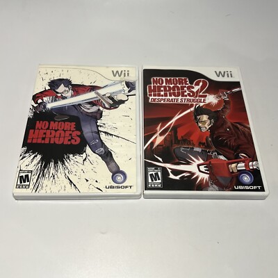 No More Heroes 1 + 2 Desperate Struggle (Nintendo Wii) CIB Complete Tested