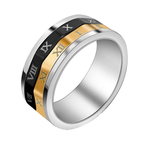 Anello Fidget In Acciaio Inox Rotante, Stile Biker, Per Ansia, Uomo E Donna, Argento
