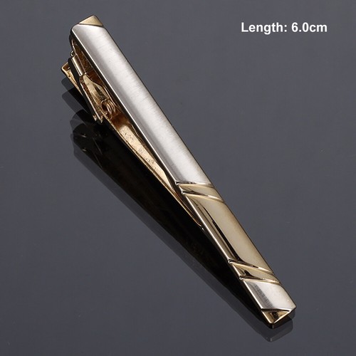 Men's Fashion 5~6cm Silver Gold Tie Clip Shirt Necktie Pin Bar Clasp Wedding - Picture 25 of 29