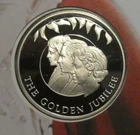 Falklands 50 pence 2002 silver proof Family on Mercury coin cover 28.2g 0.925