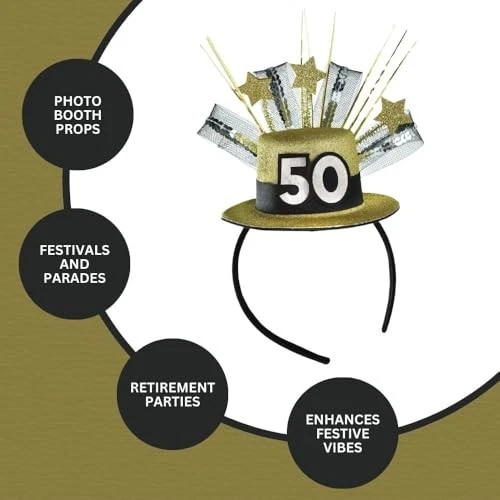 Fascinador de aniversário de 50 anos - Imagem 3 de 4