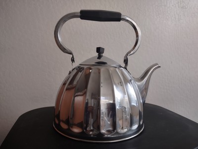 Rare Vintage SOVIET USSR Kettle Bronze nickel plated Large  Russian Kettle CLEAN