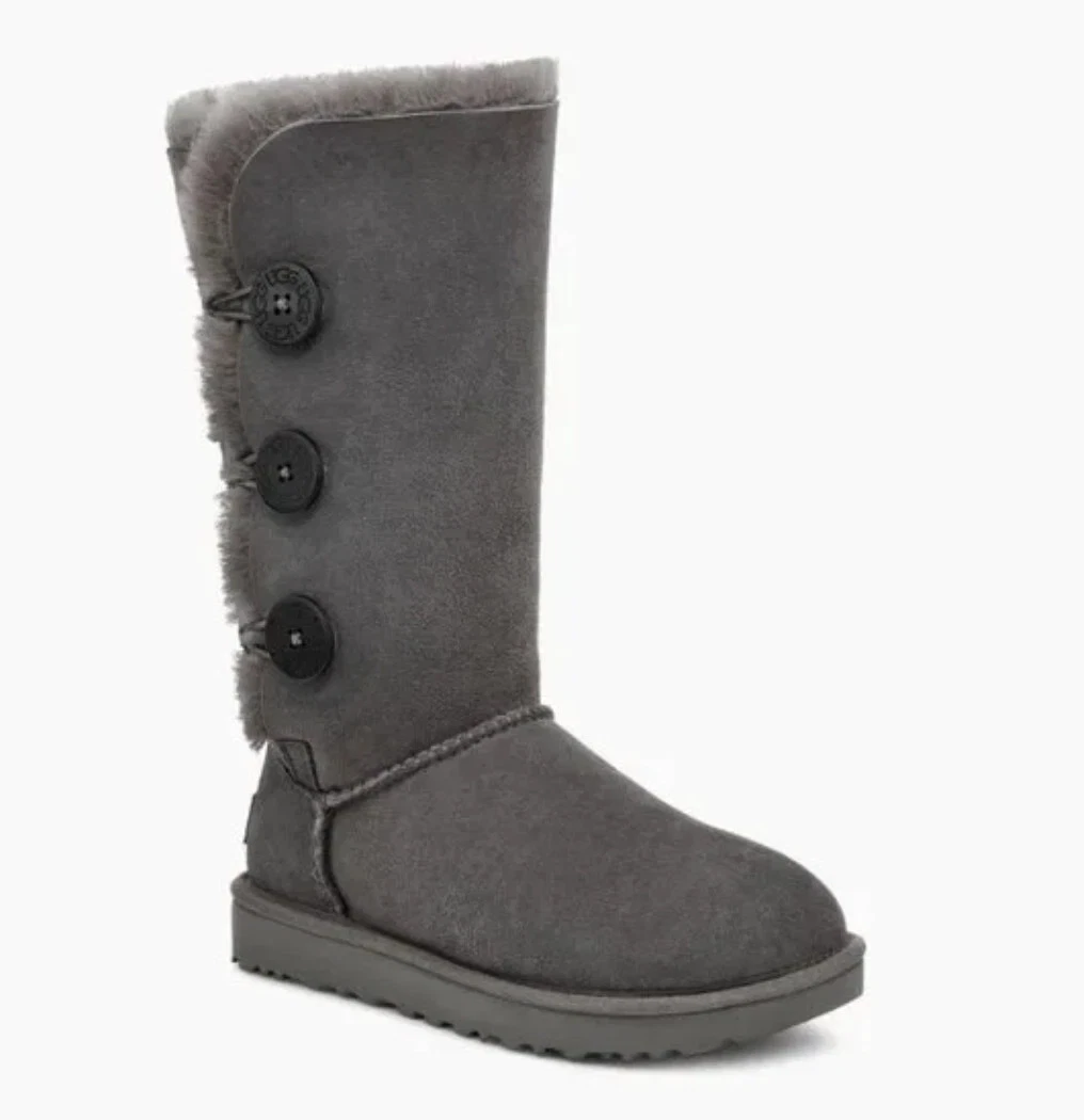UGG Bailey Button Gray Boots for Women for sale | eBay