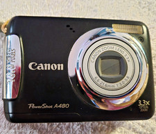 Canon PowerShot A480 10MP Compact Camera Black 3.3x Zoom 2.5in Face Detect