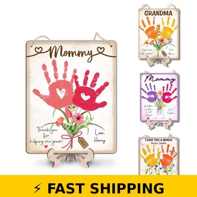 DIY Handprint Flowers Sign for Mom - Pink Floral Gift