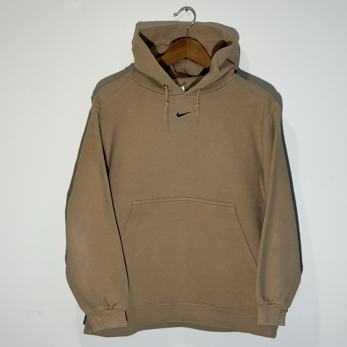 Nike Center Swoosh Hoodie Tan Brown Embroidered Mens M | eBay
