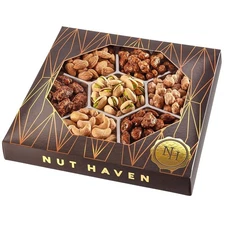 Nuts Gift Basket - Assortment of Sweet & Roasted Salted Gourmet Nuts - Assorted 