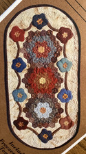 PATTERN Grannies Flowers Quilt Wool Felt Tabl...