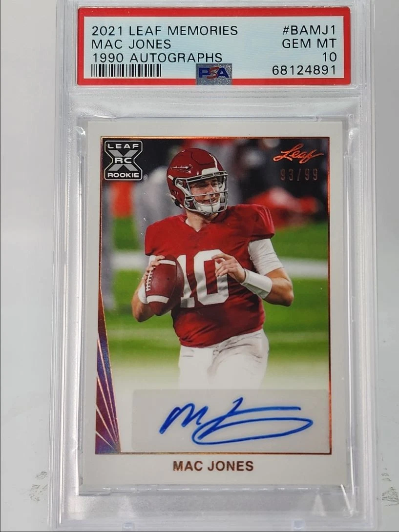 Mac Jones Leaf Memories 1990 Autographs #BAMJ1 Base