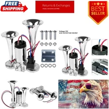 600DB Super Loud Dual Train Horn for Truck: Air Horn for Boat, SUV, Motorcycl...