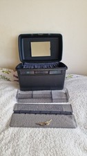 1996 Delsey Vanity Train Make Up Hard Case with Mirror, Trays, Manual & Keys
