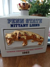 Penn State Nittany Lions 1982 National Football Champions Decanter W/ Wrong Lid