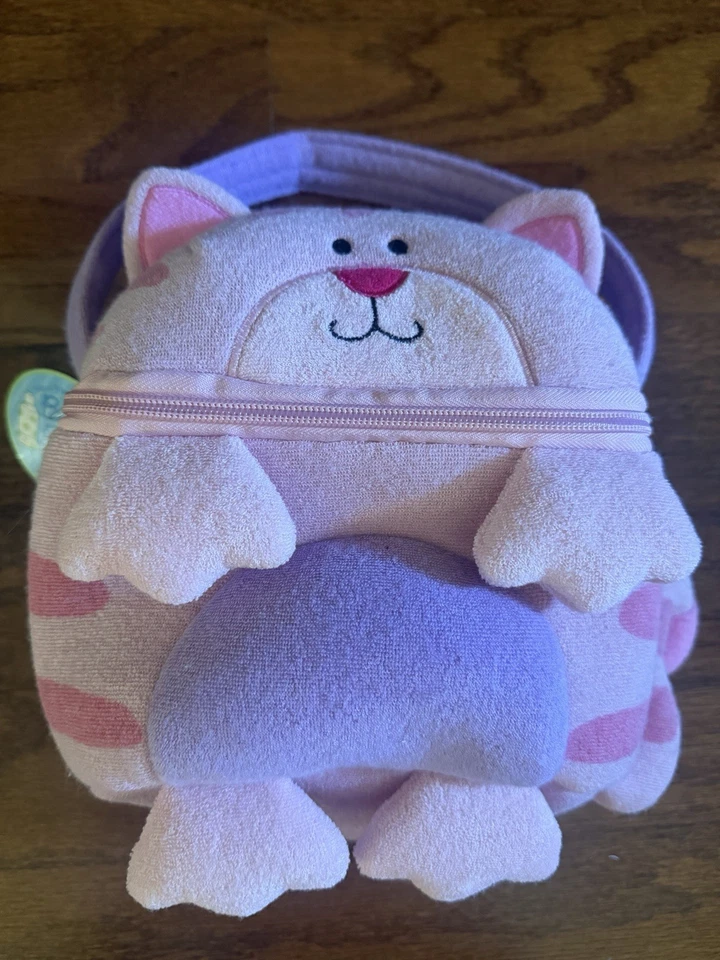 Stephen Joseph plush Cat Pink & Purple, Zip, buddy travel bag - Image 1 of 3