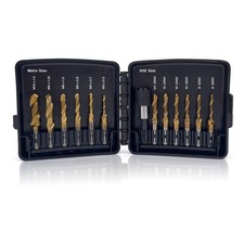 Combination Drill Tap Bit Set, 6 pc SAE 6-32NC 1/4-20NC and 6 pc Metric...