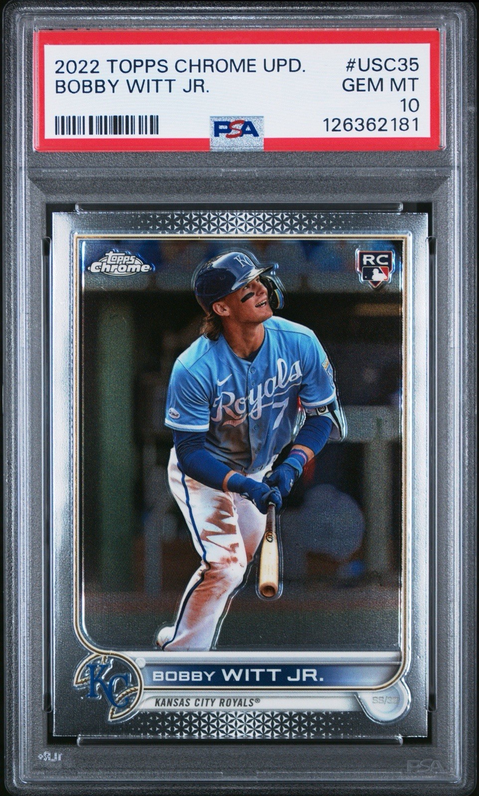 2022 Topps Chrome Update Bobby Witt Jr Rookie Card PSA 10 #USC35 Royals