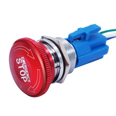 mxuteuk 22mm Stainless Steel Metal Latching Emergency Stop Push button A
