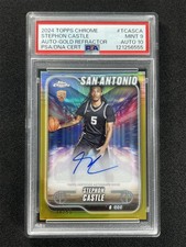 2024-25 Topps Chrome Stephon Castle Gold Refractor RC /50 PSA 9 Mint 10 Auto