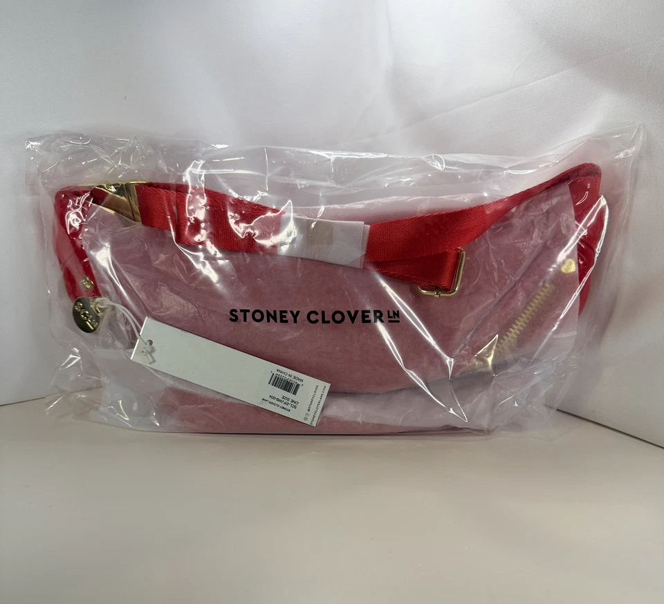 STONEY CLOVER LANE Jumbo Fanny Pack Bag APPLE RED Shiny Patent PREP RALLY LE NEW - Image 3 of 4