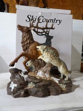 Ski Country Elk & Wolves Decanter