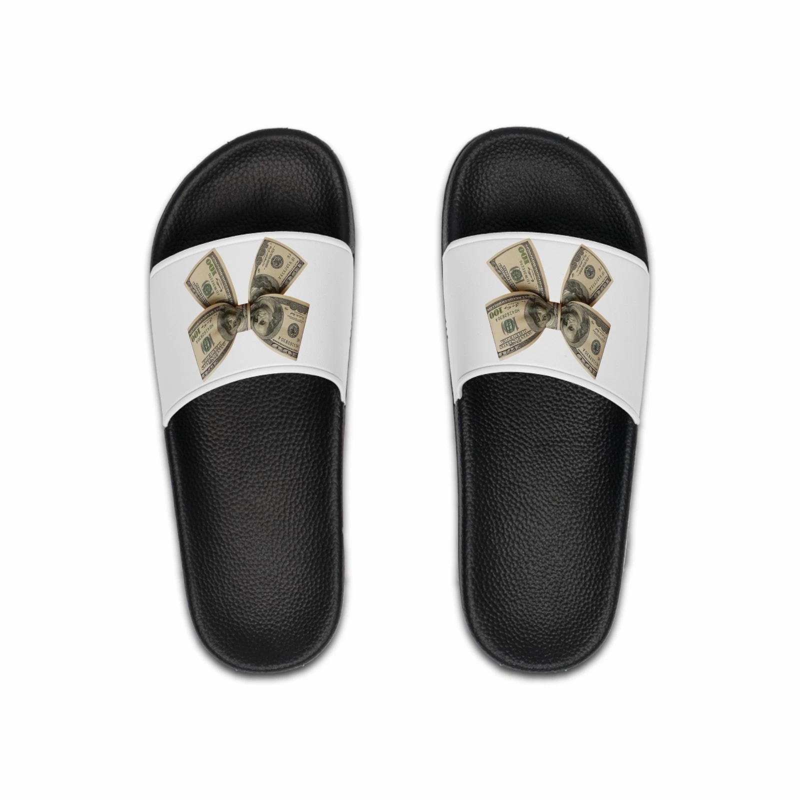 Money Bow Slide Sandals | Dollar Bill Graphic Slides