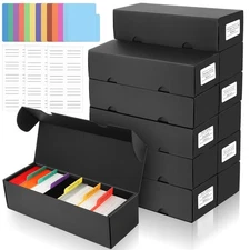 12 Pack Trading Card Storage Box, 9600+ Count Bulk Storage Box with Cards Div...
