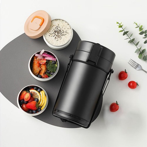82oz Thermo Container For Hot Food, 3 Tier Wide Mouth Insulated Stackable Foo... - Picture 6 of 6