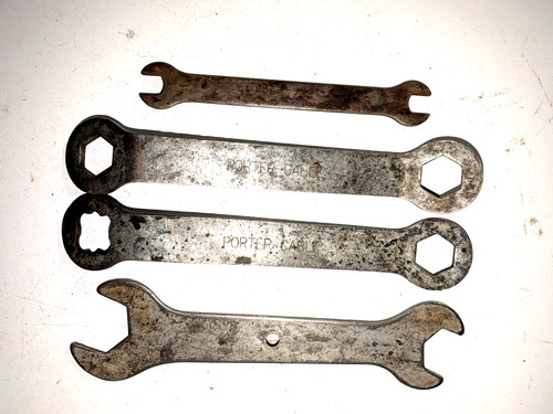 vintage (4) Flat Wrenches 2-Porter Cable Blade Wrench 5/8" , 2-Open End Wrenches