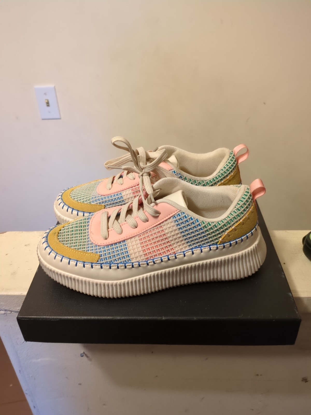 Nicole Miller Multicolor Patchwork Brita Platform… - image 4